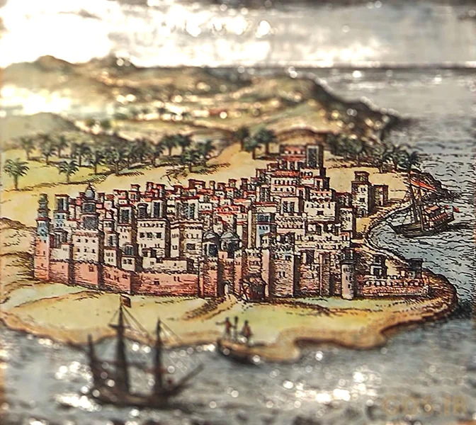 جزیره هرمز در قرن 16 یک نقاشی قدیمی از هرمز