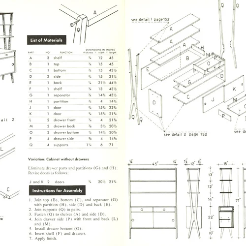 کتاب طرح ها و نقشه های مبلمان چوبی مدرن